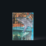 Cartão Postal Surreal Whale of a Time Collage Art<br><div class="desc">A surreal collage made and photographed by Angelandspot in the year 2026 with vintage images from a magazine from the 1980s era of a bar scene and a whale</div>