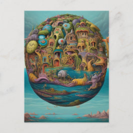 Cartão Postal Surrealismo da Pop Oceânica da Cidade Torcida