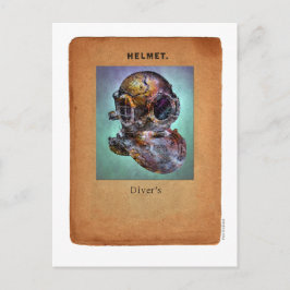 Cartão Postal Surrealismo Steampunk - Capacete de Diver
