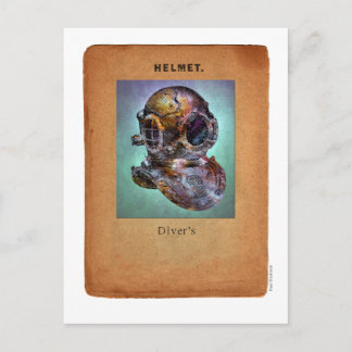 Cartão Postal Surrealismo Steampunk - Capacete de Diver