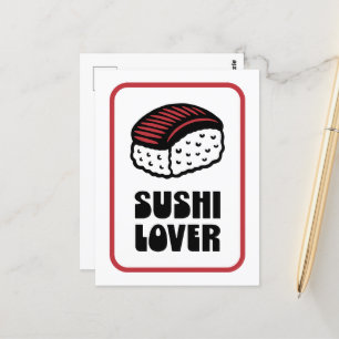 Cartão Postal Sushi amante nigiri retro estético