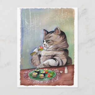 Cartão Postal Sushi Cat Fancy Feast