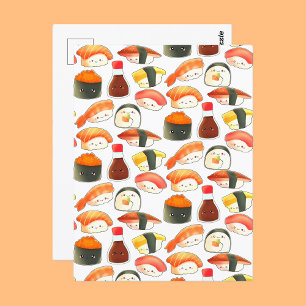 Cartão Postal Sushi Fofo