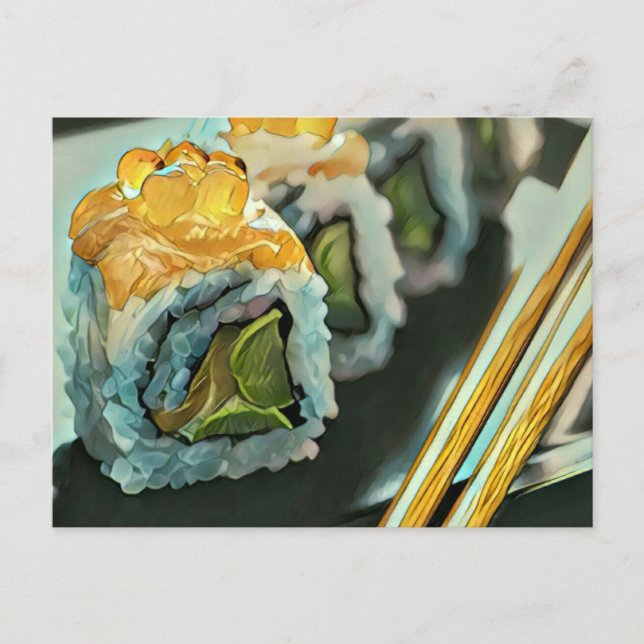 Cartão Postal Sushi japonês (Frente)