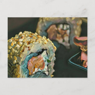 Cartão Postal sushi japonês