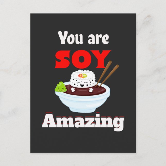 Cartão Postal Sushi kawaii incrível da Sony (Frente)