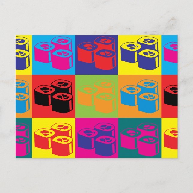 Cartão Postal Sushi Pop Art (Frente)