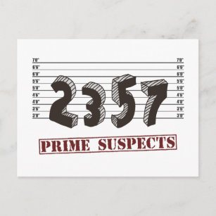 Cartão Postal Suspeitos do número primo