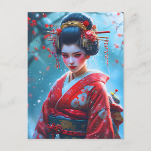 Cartão Postal Susurros de uma Maiko Carmesim