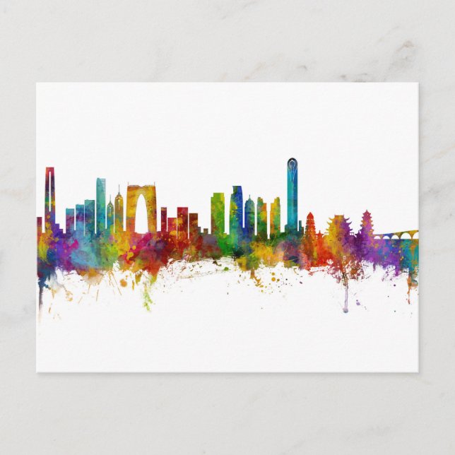 Cartão Postal Suzhou China Skyline (Frente)