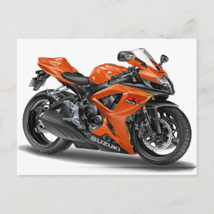 Cartão Postal Suzuki GSX-R600 Orange Bike