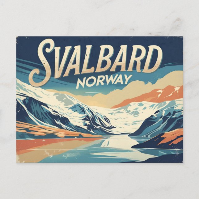 Cartão Postal Svalbard Ártico Vintage (Frente)