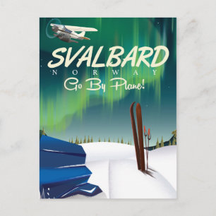 Cartão Postal svalbard Noruega luzes do norte poster de viagem