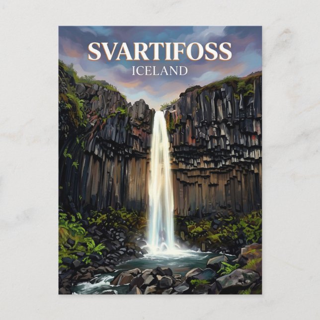 Cartão Postal Svartifoss Islândia (Frente)