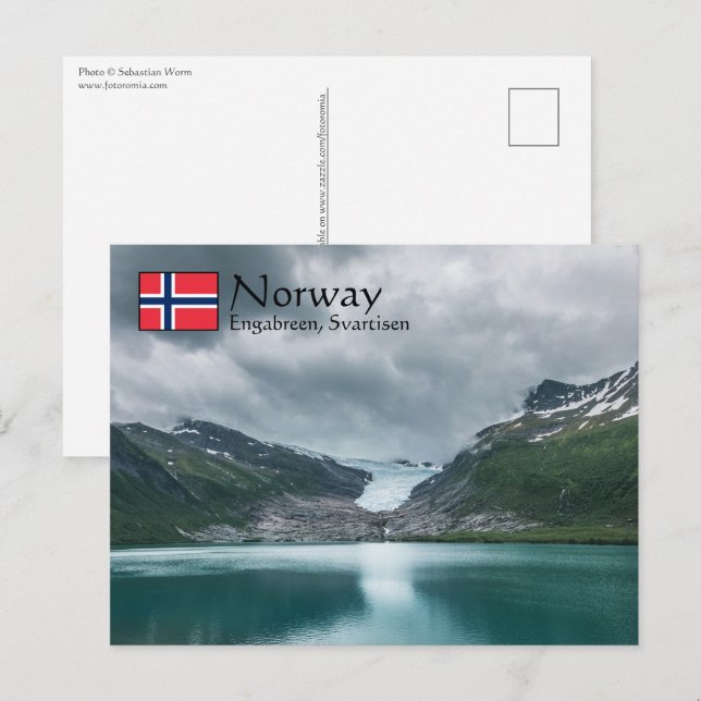 Cartão Postal Svartisen Glacier Noruega (Frente/Verso)