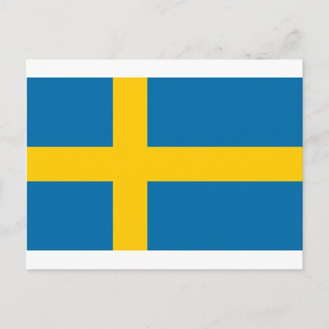 Cartão Postal Sveriges Flagga - Bandeira da Suecia - Bandeira su (Frente)