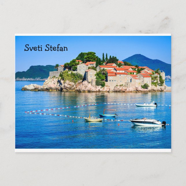 Cartão postal  Sveti Stefan Budva Montenegro (Frente)