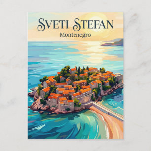 Cartão Postal Sveti Stefan Montenegro