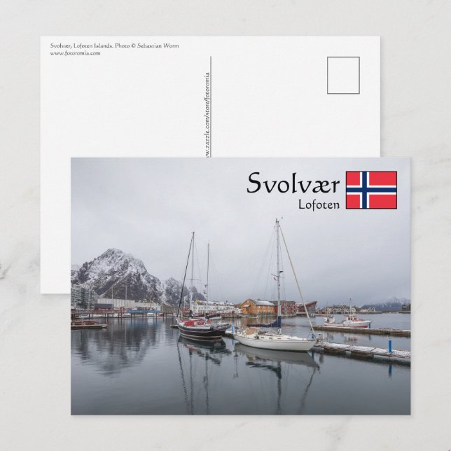 Cartão Postal Svolvaer Ilhas Lofoten (Frente/Verso)