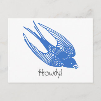 Cartão Postal Swallow Bird Blue