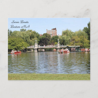 Cartão Postal Swan Boats, Boston, MÃES, fotografia