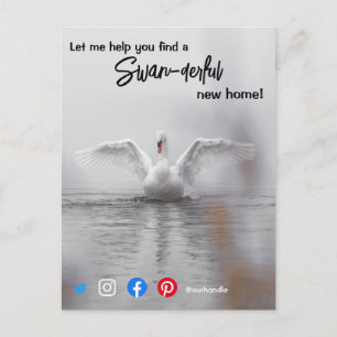 Cartão Postal swan maravilhoso marketing de agente imobiliário