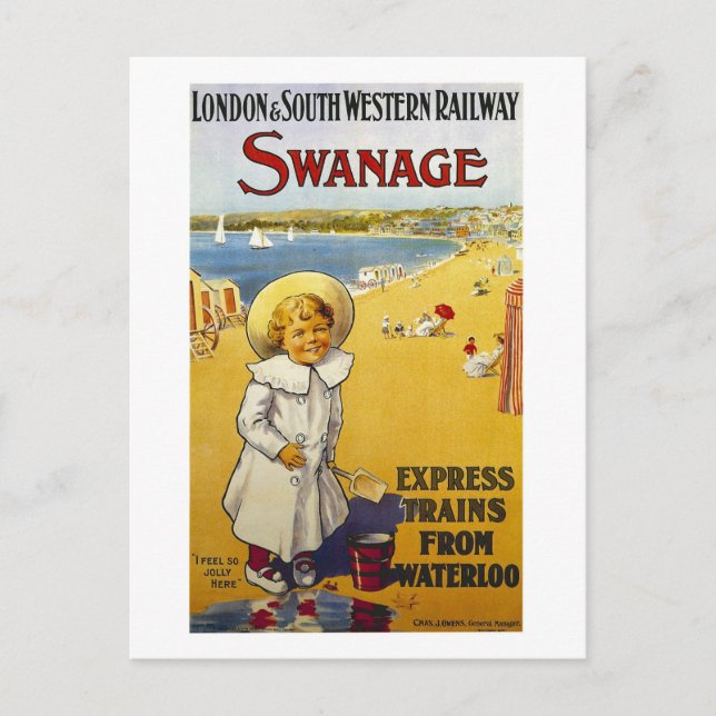 Cartão Postal Swanage, Reino Excelente, Viagem, Vintage (Frente)
