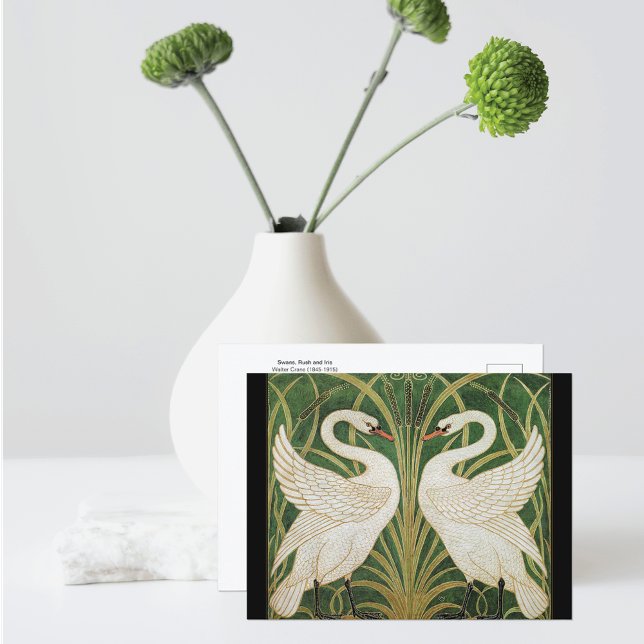 Cartão Postal Swans Rush Iris Walter Crane (Criador carregado)