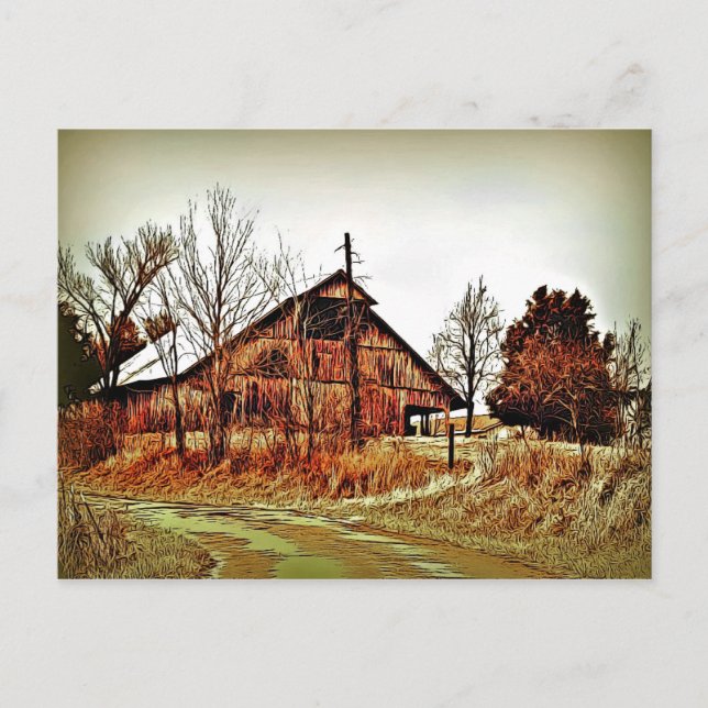Cartão Postal Swayback Barn (Frente)