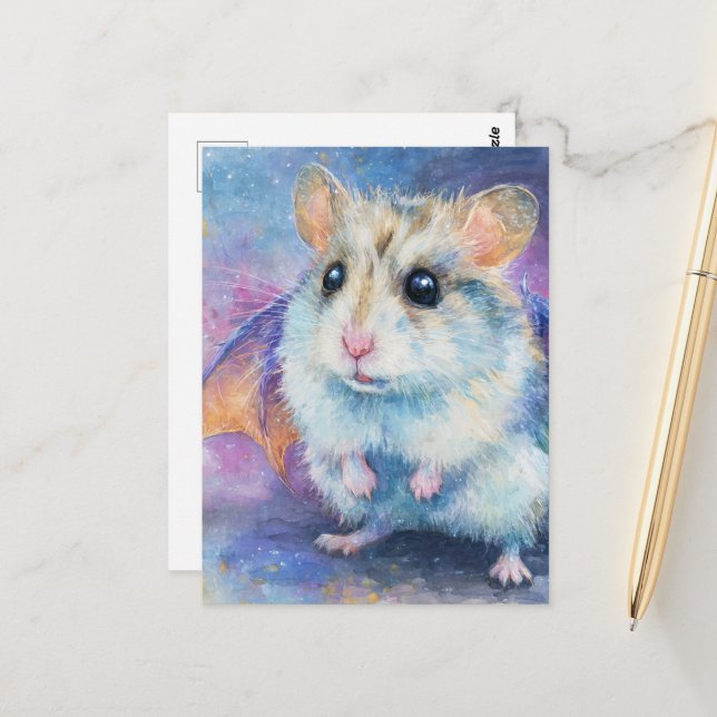 Cartão Postal Sweet Hamster Dragon (Frente/Verso In Situ)