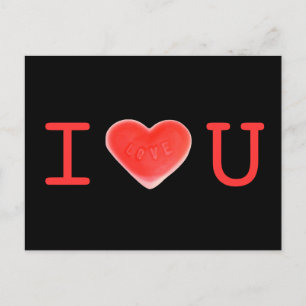 Cartão postal Sweet Heart Black 'Eu amo você'