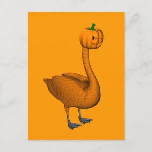 Cartão Postal Sweet Orange Halloween Swan