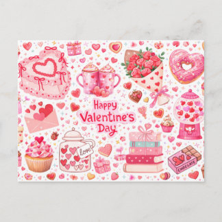 Cartão Postal Sweet Treats & Hearts All-Over Love Postcard