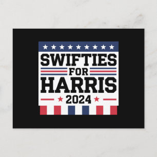 Cartão Postal Swifties para Kamala Harris 2024 Apoio ao Voto 