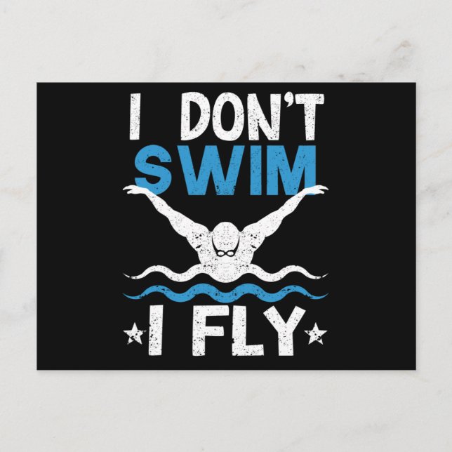Cartão Postal Swimmer Swimming Butterfly Water Sports I (Frente)