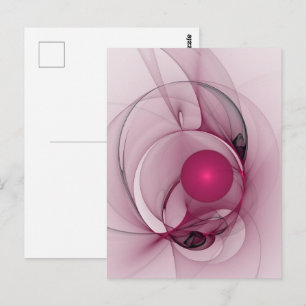 Cartão Postal Swing Fractal, Abstrato moderna, Arte Rosa Berry