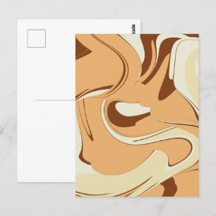 Cartão Postal Swirl de Café Castanho