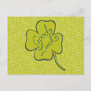 Cartão Postal Swirls Happy Good Sorck Cartaz de Shamrock