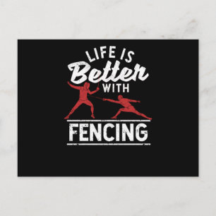 Cartão Postal Swordsman Martial Arts Fencer Life