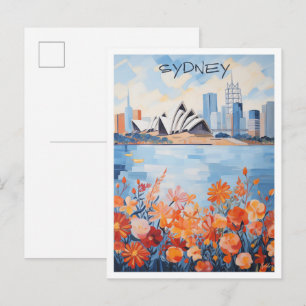 Cartão Postal Sydney Austrália Arte Viagem 