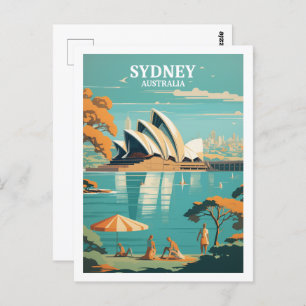 Cartão Postal Sydney Austrália - Famoso Local de Viagens vintage