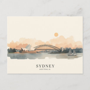Cartão Postal Sydney, Austrália Minimalista Viagem Boho