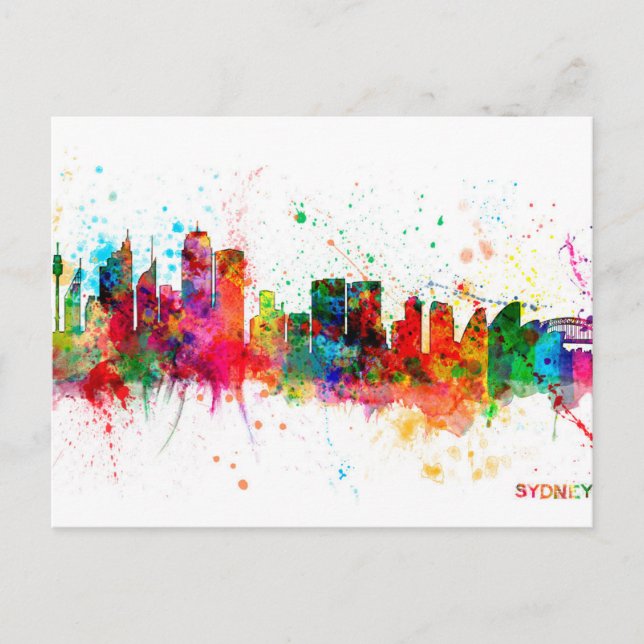 Cartão Postal Sydney Austrália Skyline (Frente)