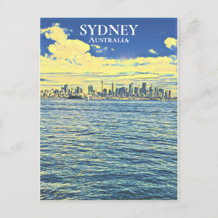 Cartão Postal Sydney Harbour skyline digital art viagem