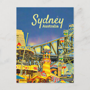 Cartão Postal Sydney Luna Park — parque de diversão viagem de ar