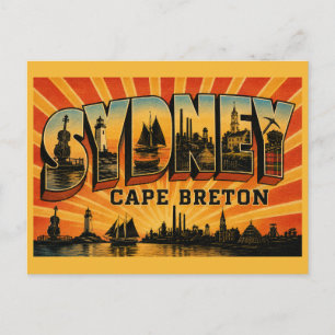 Cartão Postal Sydney Nova Scotia Ilha Coração