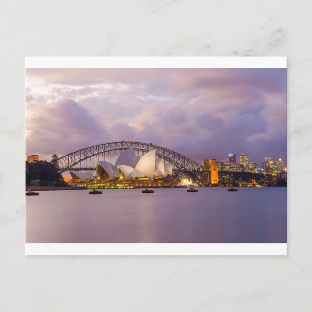 Cartão Postal Sydney Opera à noite (Frente)