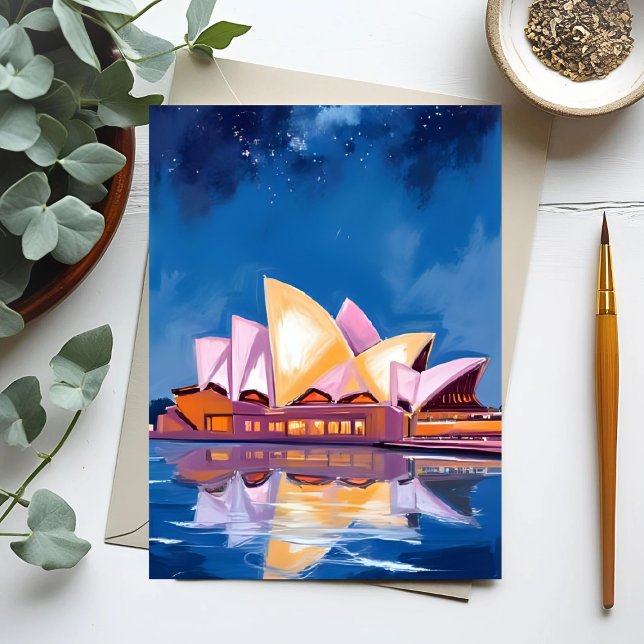 Cartão Postal Sydney Opera House, Austrália Painting (Criador carregado)