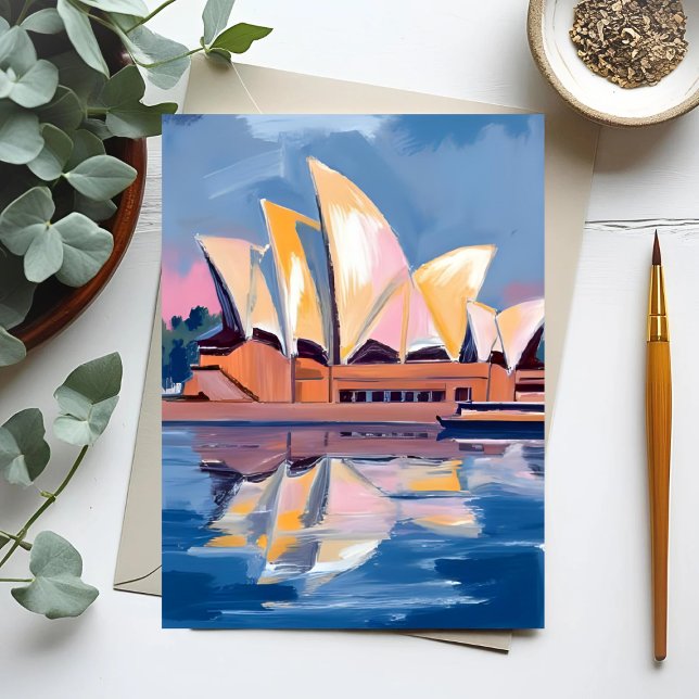 Cartão Postal Sydney Opera House Australia Watercolor (Criador carregado)