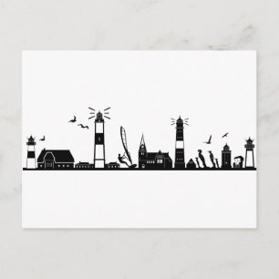 Cartão Postal SYLT Nordsee Insel City Skyline Silhouette